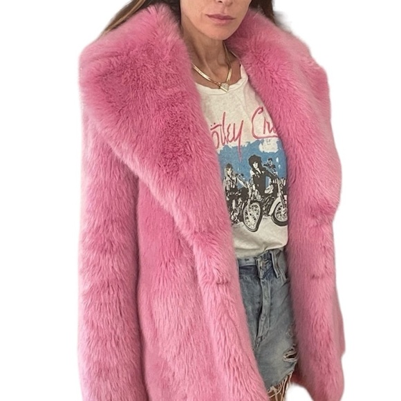 J.Crew Collection faux fur coat in hibiscus size XS XXS - Picture 7 of 16